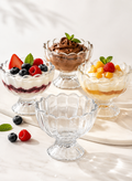 Glass Dessert Cup 130ml, Small Glass Parfait Cup for Desserts, Reusable Clear Glass Bowl for Pudding Mousse Ice Cream Jelly, Mini Glass Cups for Fruit Salad Yogurt Snacks–Single Cup
