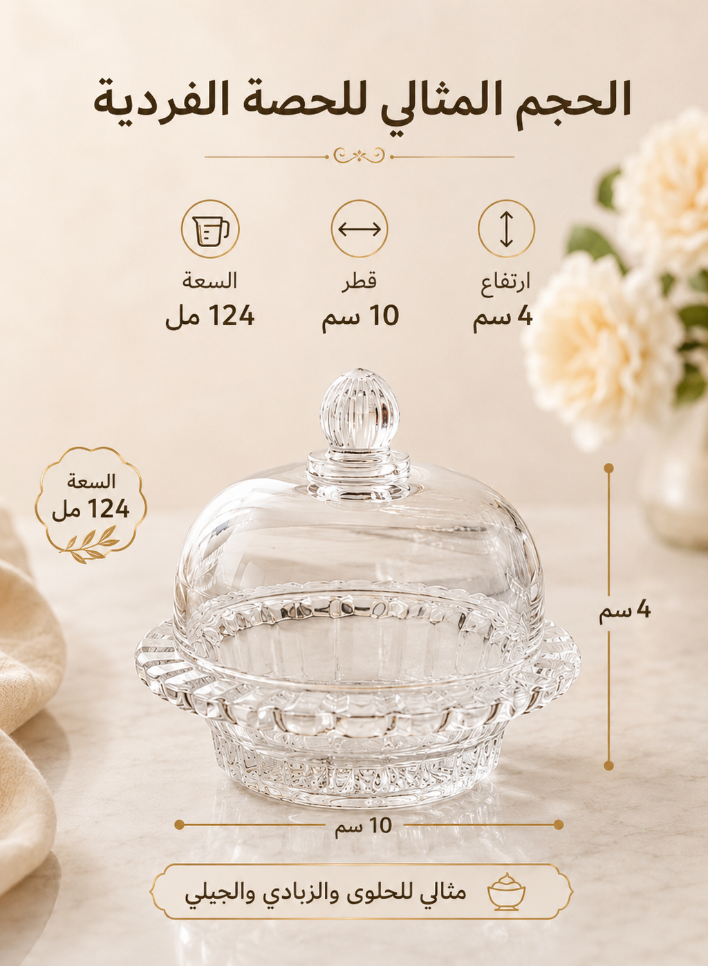 124ml Glass Dessert Cup with Lid, Compact Glass Pudding Cup with Breathable Lid, Reusable Clear Parfait Jar, Suitable for Yogurt Mousse, Ice Cream, Jelly, etc., Mini Glass Bowl with Lid, Ideal for Meal Preparation and Snacks