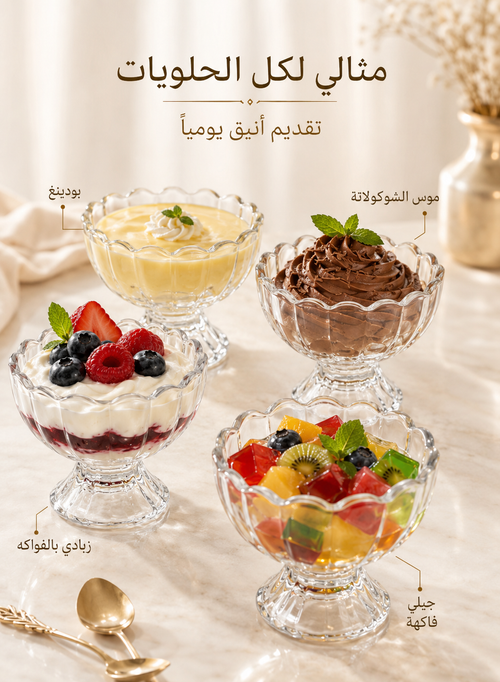 Glass Dessert Cup 130ml, Small Glass Parfait Cup for Desserts, Reusable Clear Glass Bowl for Pudding Mousse Ice Cream Jelly, Mini Glass Cups for Fruit Salad Yogurt Snacks–Single Cup
